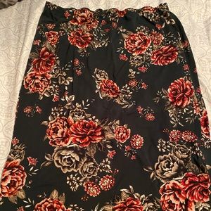 Floral print midi skirt